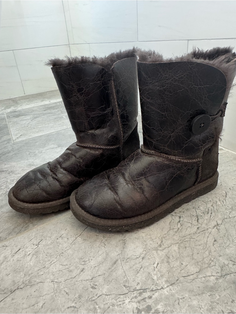 UGG Bailey Button Boots - Dark Brown